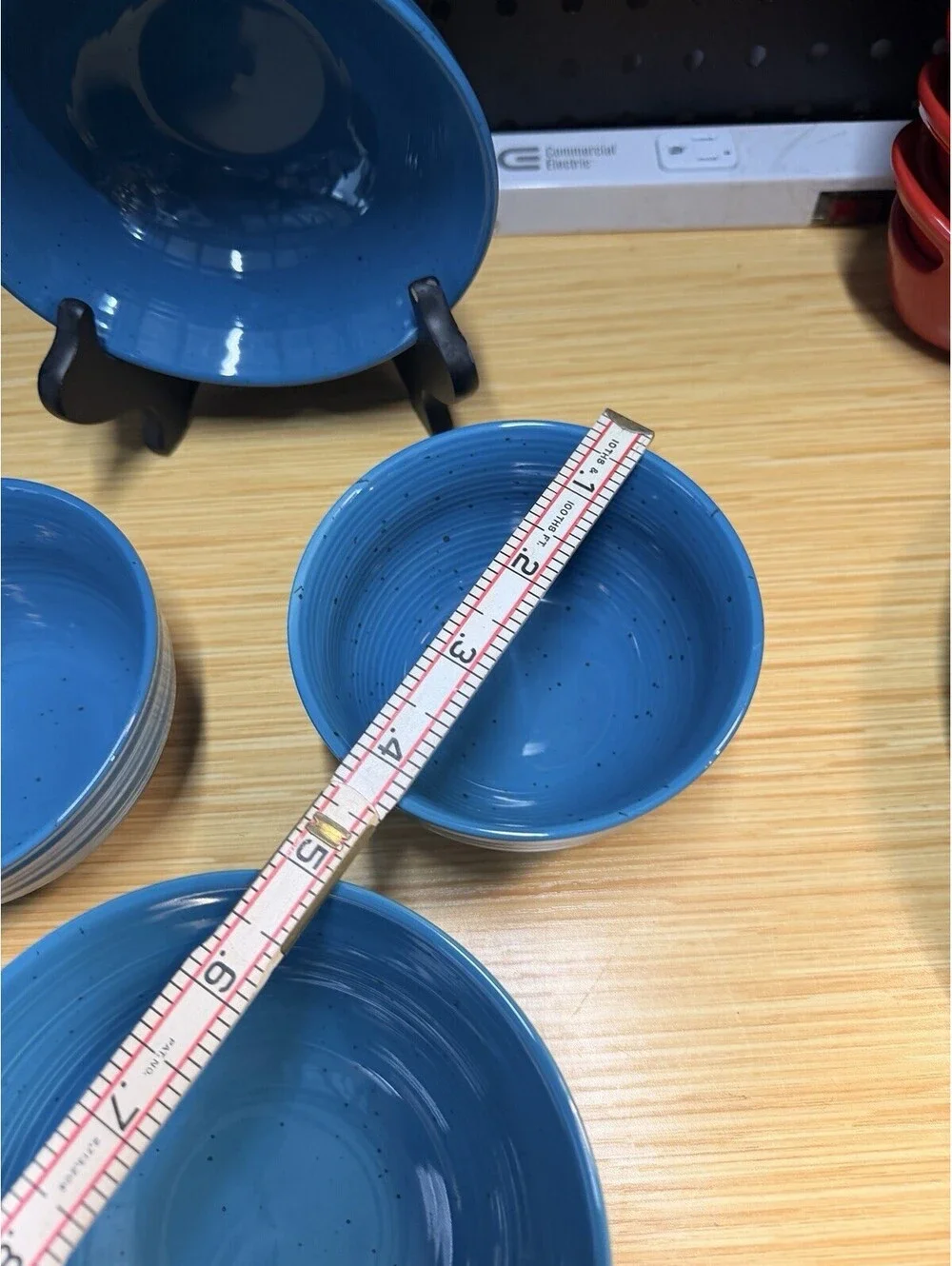 Set of 4 Sango Siterra Artist's Blend Blue 2 Fruit & 2 Cereal Bowls Speckled *